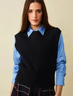 Jumperfabriken Ria Vest - Stickade västar NAVY Sale