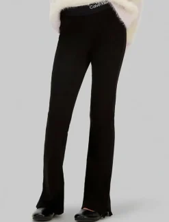 Calvin Klein RIB FLARE PANT - Leggings CK BLACK Sale
