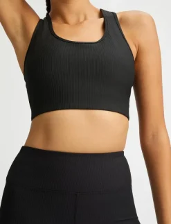 Röhnisch Ribbed R Sportsbra - Sport BH:ar BLACK Hot