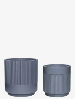 Hübsch Ripple Pots - Krukor GREY