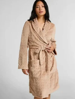 Hunkemöller Robe Short Flannel - Morgonrock HKM TAN Clearance
