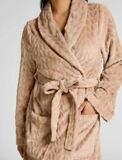 Hunkemöller Robe Short Flannel - Morgonrock HKM TAN Clearance