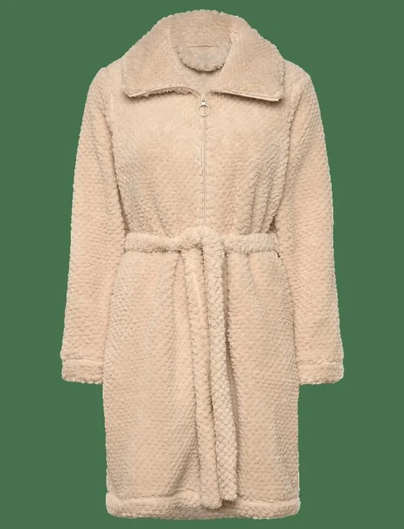 Hunkemöller Robe Zip Up Fleece - Morgonrock WHITECAP GRAY