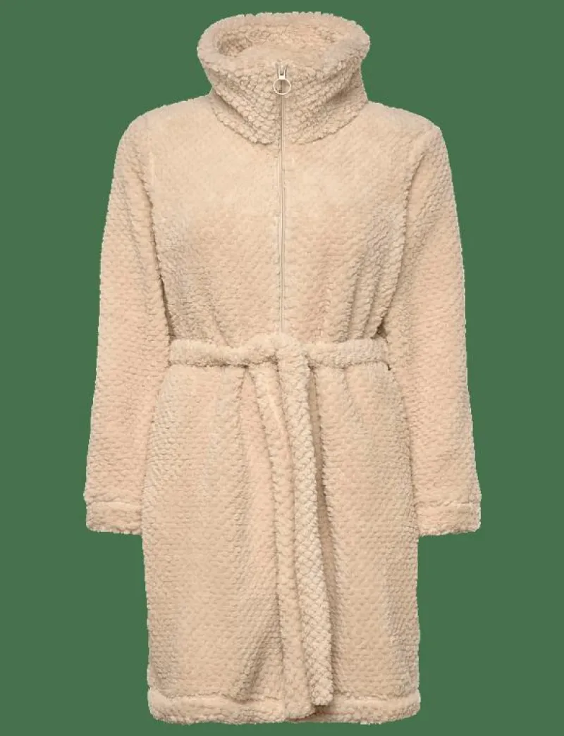 Hunkemöller Robe Zip Up Fleece - Morgonrock WHITECAP GRAY