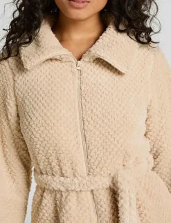 Hunkemöller Robe Zip Up Fleece - Morgonrock WHITECAP GRAY