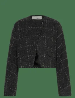 RODEBJER Zola Check - Korta kavajer GREY MELANGE Sale