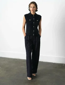 ROLAND KNIT COLLARED GILET - Stickade västar|French Connection Discount