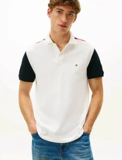 Tommy Hilfiger RWB BLOCKING REG POLO - Kortärmade pikéer ECRU Hot
