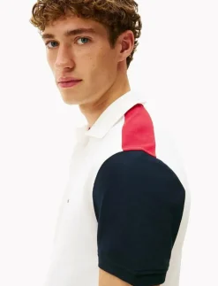 Tommy Hilfiger RWB BLOCKING REG POLO - Kortärmade pikéer ECRU Hot