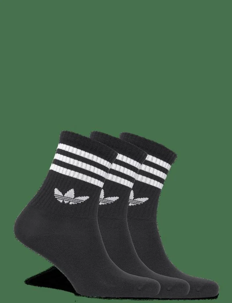 adidas Originals 3S CREW S 3P - Strumpor BLACK/BLACK/BLACK Sale