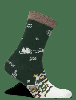 Santa Claus Is Coming To Town Socks Navy - Sockor|Happy Seasons New