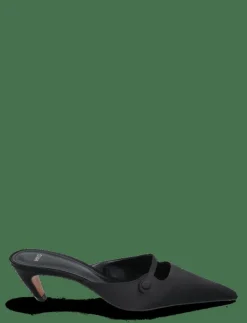 Satin kitten-heel shoes - Mules med klack|Mango Hot