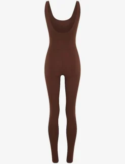 Girlfriend Collective Scoop Back Unitard, Long - Jumpsuits & Bodies EARTH
