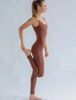 Girlfriend Collective Scoop Back Unitard, Long - Jumpsuits & Bodies EARTH