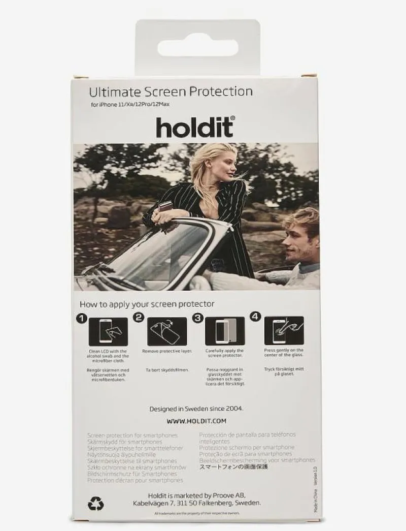 Holdit Screen Protector iPhone 11/XR/12/12 Pro - Skärmskydd 2.5D TRANSPARENT Hot