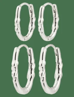 Pilgrim SENSE hoop earrings, 2-in-1 set, silver-plated - Hoops SILVER PLATED Hot