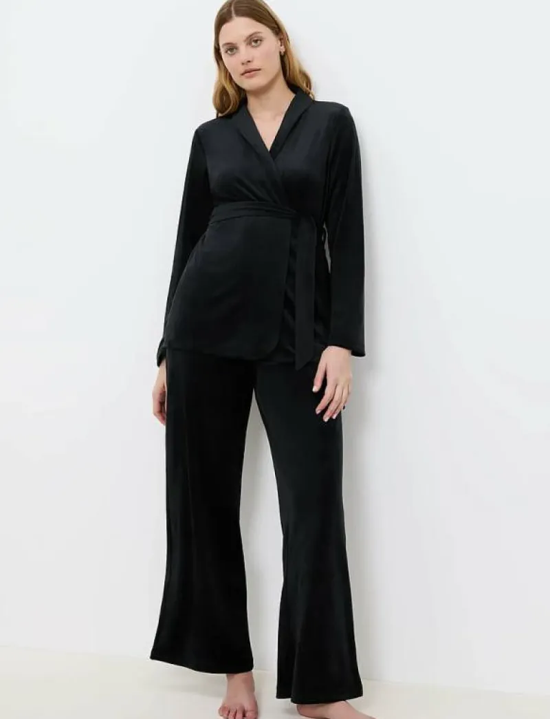 Triumph Sensual Velour Robe Top 01 - Morgonrock BLACK Clearance