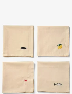 Midnatt Servetter 4-pack Déjeuner - Tygservetter BEIGE Online