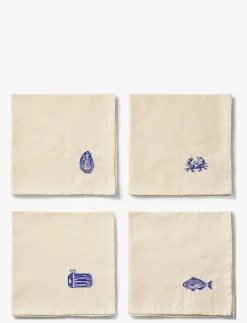Midnatt Servetter 4-pack La mer - Tygservetter BEIGE Best