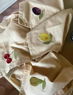 Midnatt Servetter 4-pack Tutti Frutti - Tygservetter BEIGE New