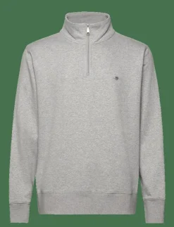 GANT SHIELD LOGO HALF ZIP SWEAT - Sweatshirts LIGHT GREY MELANGE Discount