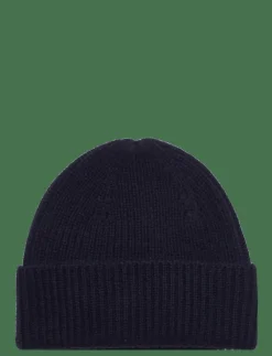 Davida Cashmere Short Rib Fold Cap - Mössor NAVY Discount