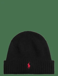Polo Ralph Lauren Signature Pony Wool Beanie - Mössor POLO BLACK Outlet