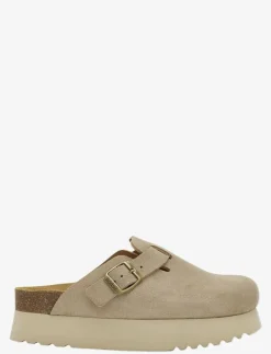Scholl SL JUSTINE SUEDE - Platta mules DARK BEIGE Hot