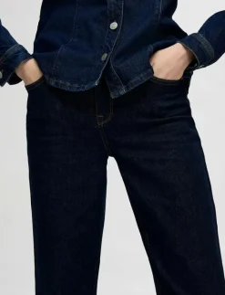 SLFALICE MW STRAIGHT MOON BLUE JEANS - Straight jeans|Selected Online