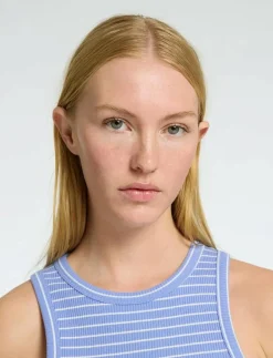 Selected SLFANNA O-NECK STRIPED TANK TOP NOOS - Linnen CORNFLOWER BLUE Discount