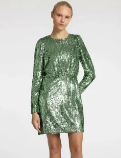Selected SLFARI-COLYN LS SHORT SEQUINS DRESS B - Korta klänningar LODEN FROST
