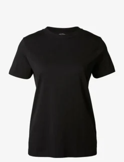 Selected SLFMY PERFECT SS TEE BOX CUT B NOOS - T-shirts BLACK