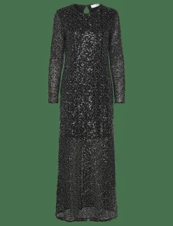 Selected SLFNOEL LS ANKLE SEQUINS DRESS B - Maxiklänningar BLACK Hot
