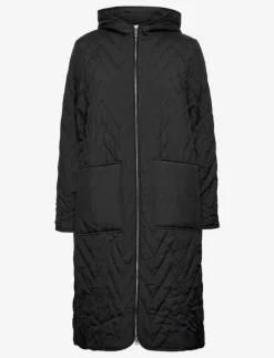 Selected SLFNORA QUILTED COAT - Quiltade jackor BLACK Clearance