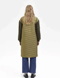 Selected SLFPOLLY COAT W - Quiltade jackor IVY GREEN Clearance