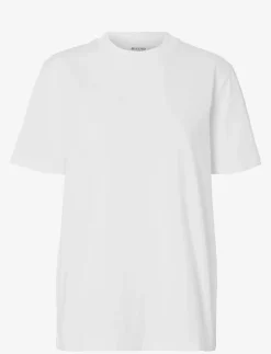 Selected SLFRELAX COLWOMAN SS MOCK NECK TEE NOOS - T-shirts BRIGHT WHITE Best