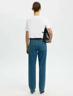 Selected SLFRELAX COLWOMAN SS MOCK NECK TEE NOOS - T-shirts BRIGHT WHITE Best