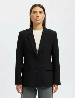Selected SLFRITA LS CLASSIC BLAZER FD NOOS - Enkelknäppta kavajer BLACK Discount