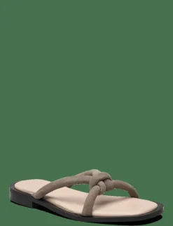 Selected SLFSARA PADDED SUEDE SLIDER - Sandaler DEMITASSE