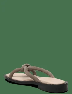 Selected SLFSARA PADDED SUEDE SLIDER - Sandaler DEMITASSE