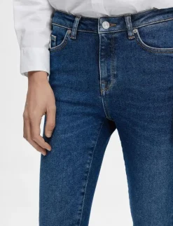 Selected SLFSOPHIA MW SKINNY DARK BLU JEAN U NOOS - Skinny Jeans DARK BLUE DENIM Best