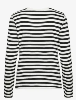 Selected SLFSTANDARD LS TEE STR NOOS - Långärmade toppar BLACK Discount