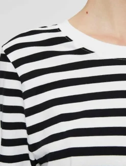 Selected SLFSTANDARD LS TEE STR NOOS - Långärmade toppar BLACK Discount