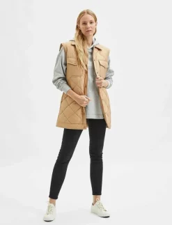 SLFTINNA LONG QUILTED VEST - Quiltade västar|Selected