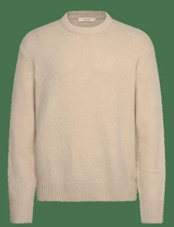 Selected SLHALEX LS KNIT RELAXED CREW NECK NOOS - Rundhalsad OATMEAL New