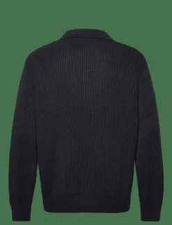 Selected SLHDRY LS KNIT RELAXED OPEN POLO - Stickade pikéer SKY CAPTAIN