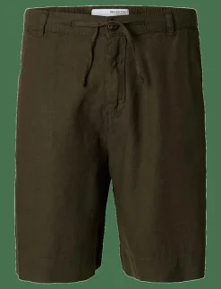 Selected SLHLOOSE-MAGNUS SUN STRING SHORTS - Linneshorts FOREST NIGHT Sale