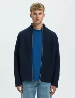 Selected SLHNEALY LS KNIT FULL ZIP CARDIGAN - Full Zip tröjor SKY CAPTAIN New