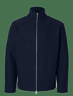 Selected SLHNEALY LS KNIT FULL ZIP CARDIGAN - Full Zip tröjor SKY CAPTAIN New
