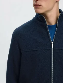 Selected SLHNEALY LS KNIT FULL ZIP CARDIGAN - Full Zip tröjor SKY CAPTAIN New